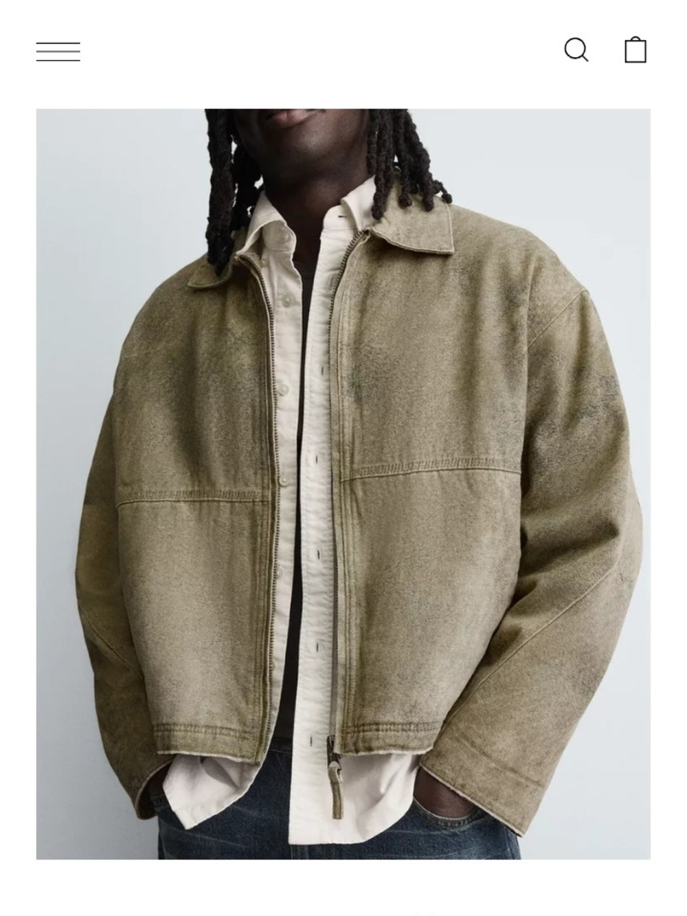 Zara Denim Bomber Jacket - Picture 5 of 10